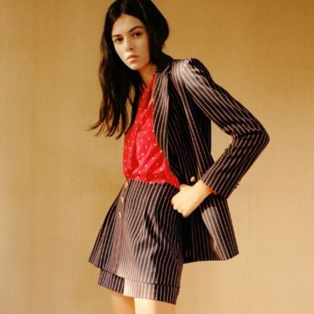**SOLD** Maje Pinstripe Blazer & Skort Set - Size 38 (Small) - Picture 1 of 5